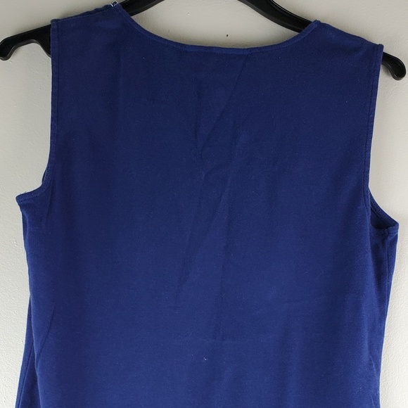 Karen Scott Blue Embroidery cami top Medium Size - Picture 6 of 8